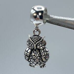 925 Sterling Silver IBB Owl European Charm Dangle Boho Statement Timeless